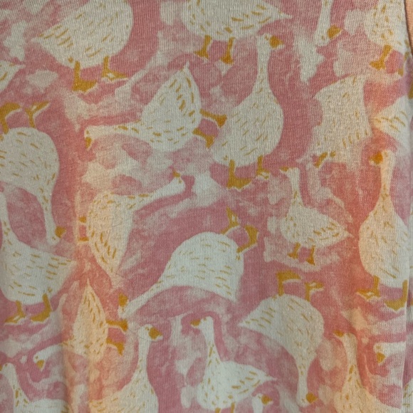 Burt's Bees Baby Goose Duck Print Pink and Cream Sleep Gown 0-6 Months - Picture 2 of 7